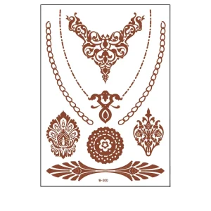 YLWG10051 Custom Waterproof Stock Designs Tattoo Stickers Henna Body Metallic Fashion Tattoo Stickers