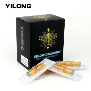 Yellow Dragonfly I Professional Permanent Tattoo Cartridge Needles for Tattoo Pen Machine Body Tattoo Use 20pcs Box
