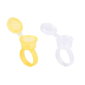 Yellow Plastic Disposable Microblading Tattoo Ink Cups Ring Cup Holder for Tattoo Needle Supplies Accessories Tattoo Makeup Tool