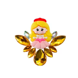 Yellow Princess Face Jewels Stickers Self Adhesive Rhinestone Crystal Body Art for Kids Party Festival