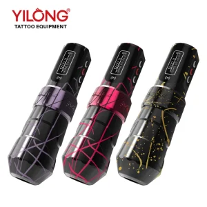 Yilong Professional Wireless Electric Tattoo Machine Stainless Steel 2000mAh Rechargeable Battery Body Art Permanent