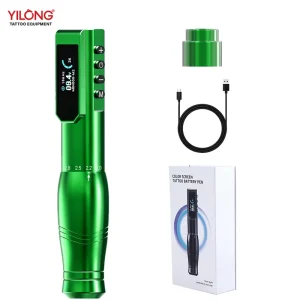 Yilong Wireless Electric Tattoo Machine Hollow Cup Motor Alloy Body Rechargeable Lithium Battery Adjustable Permanent