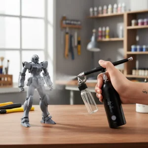 Zero Clog High Atomization Airbrush for Model Painting and Gundam Kit with 3 Speed Modes and USB C Charge