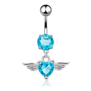 Zircon Jewelled Wing Dangle Belly Navel Rings
