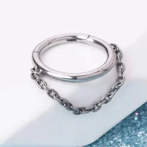 Zoor Chain Hinged Segment Nose Ring Septum Clicker Body Piercing Jewelry Arrival G23 Titanium New Trendy Opp Bag Unisex Rings