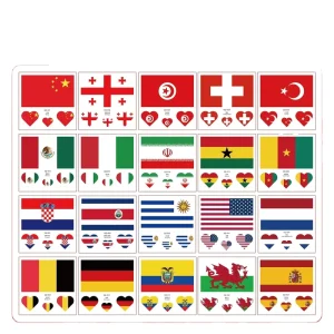 for US Canada Mexico Cross border Football Waterproof Sweatproof National Flags Face Stickers Bars Sports Events