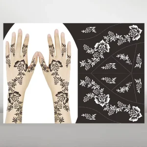 hand tattoo men Classic DIY Reusable Eco Friendly Shining Henna Temporary Tattoo Painting Stencil Floral Tattoo Sticker